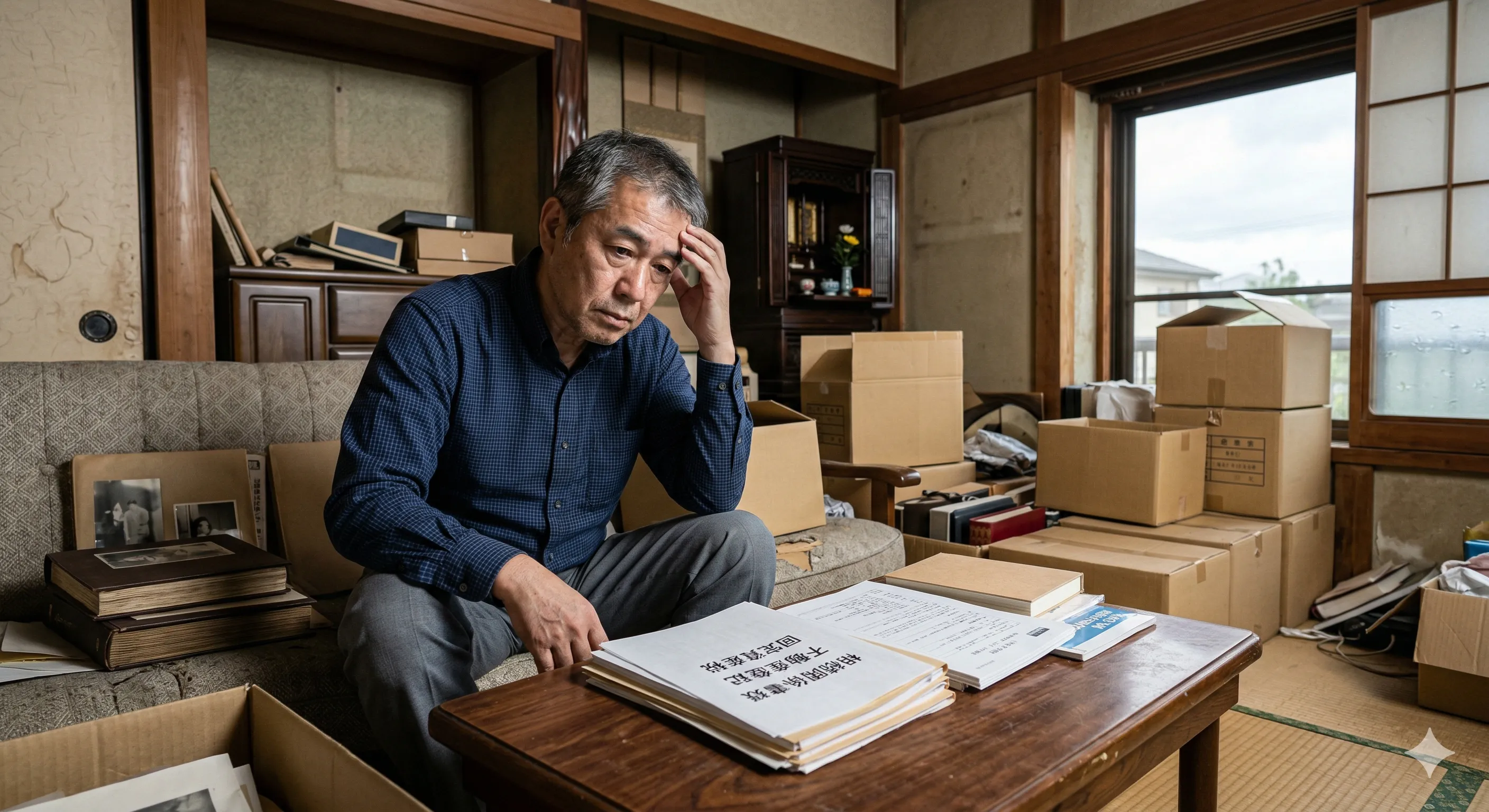 相続した家に悩む人のイメージ